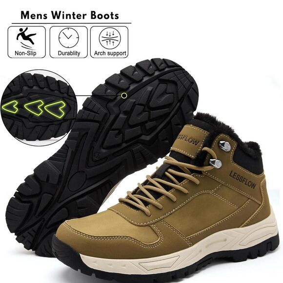 Lessflow Men's Brown and Tan Boots - Picture 6 of 6